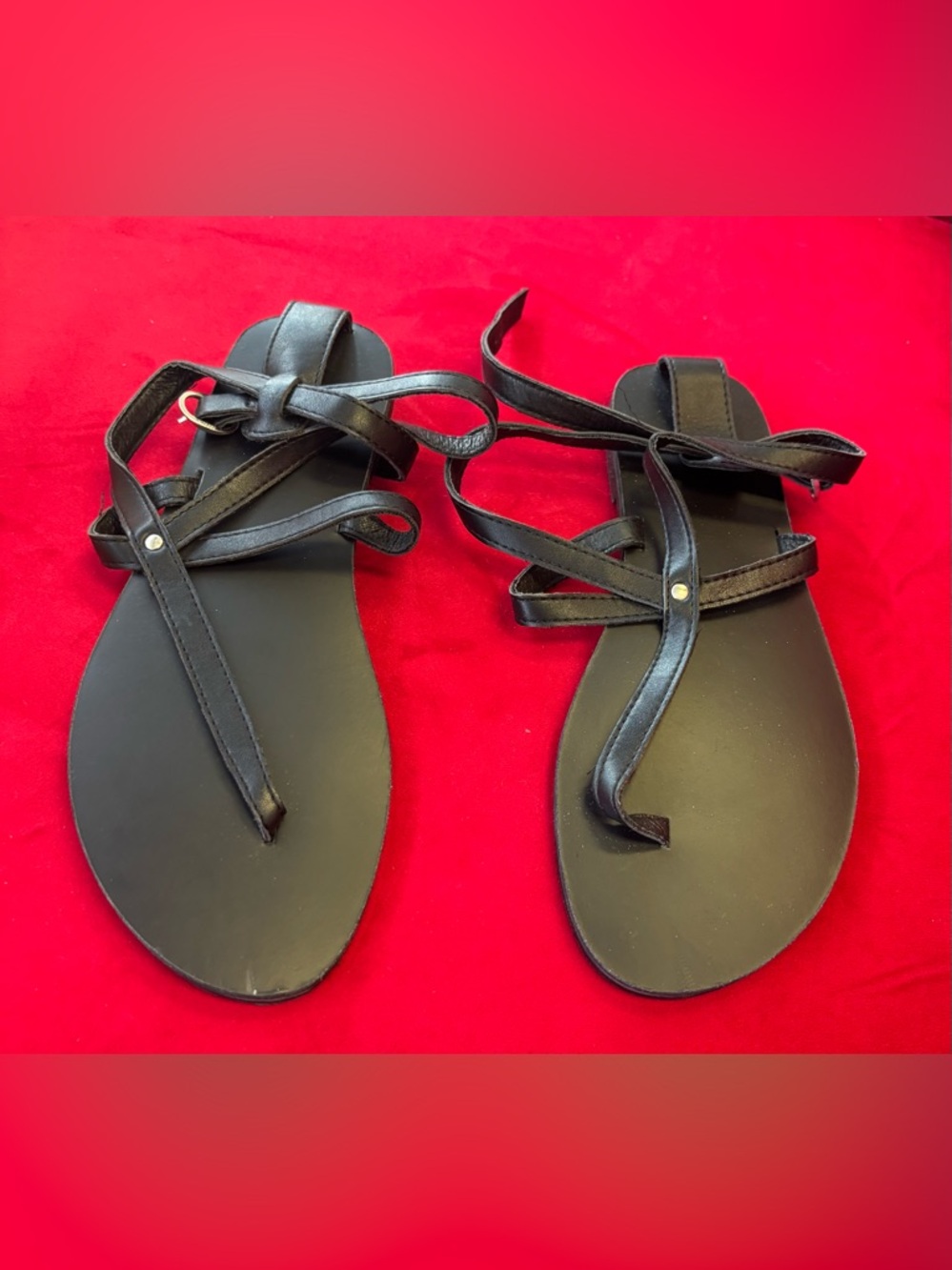 Women’s Black Strappy Flat Sandals